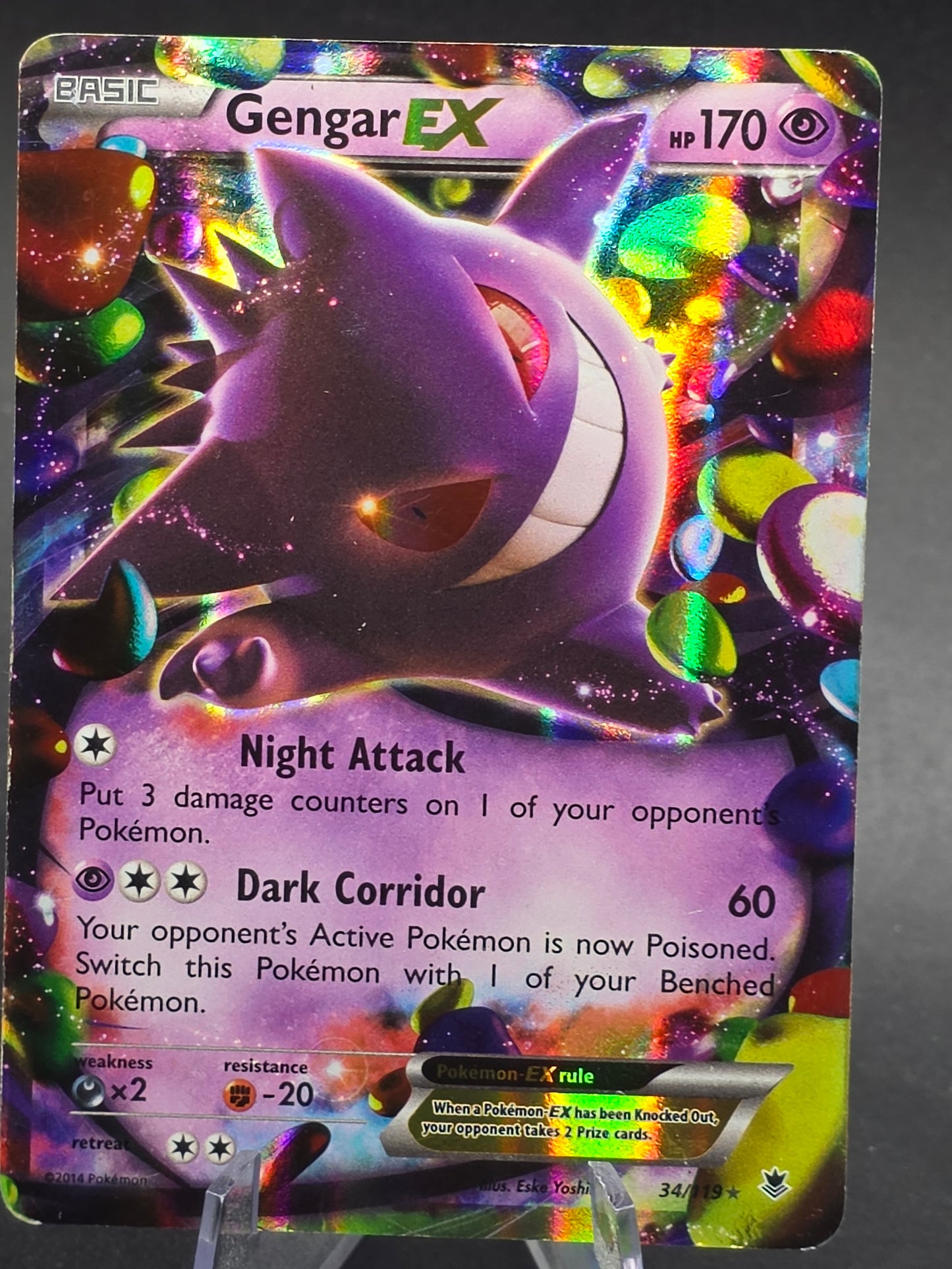 Pokémon Gengar EX 34/119 XY - Phantom Forces Holo HP