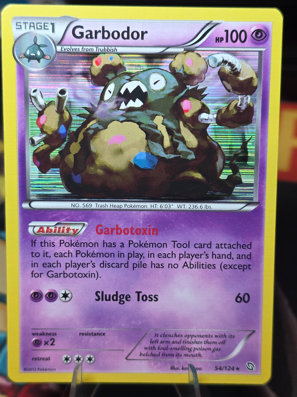 Garbodor 54/124 Holo Rare Dragons Exalted Pokemon