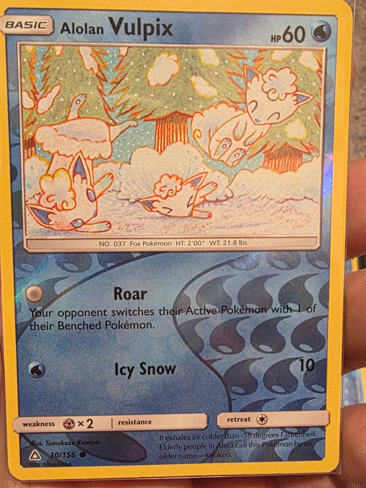 Alolan Vulpix 30/156 Common Ultra Prism Pokemon Reverse Holo Near Mint