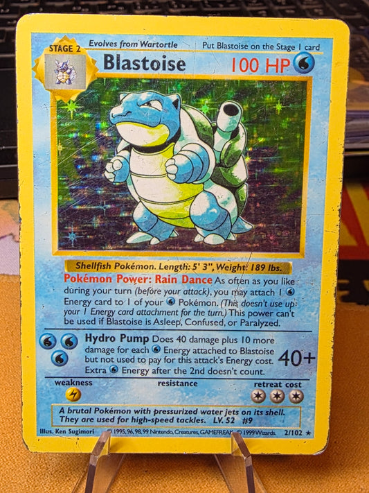 Blastoise 002/102 Base Set (Shadowless) Holo mphp