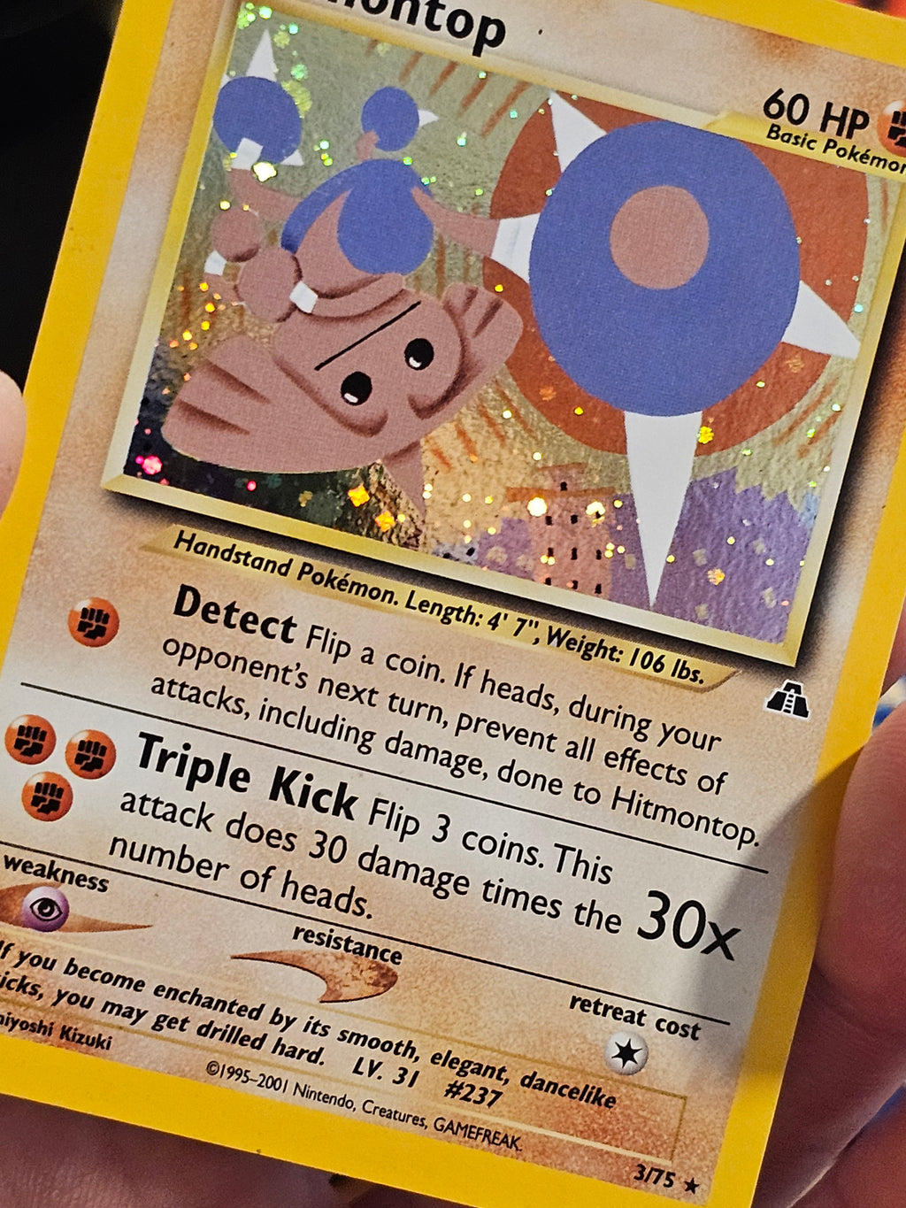 Hitmontop 3/75 Neo Discovery Holo LP