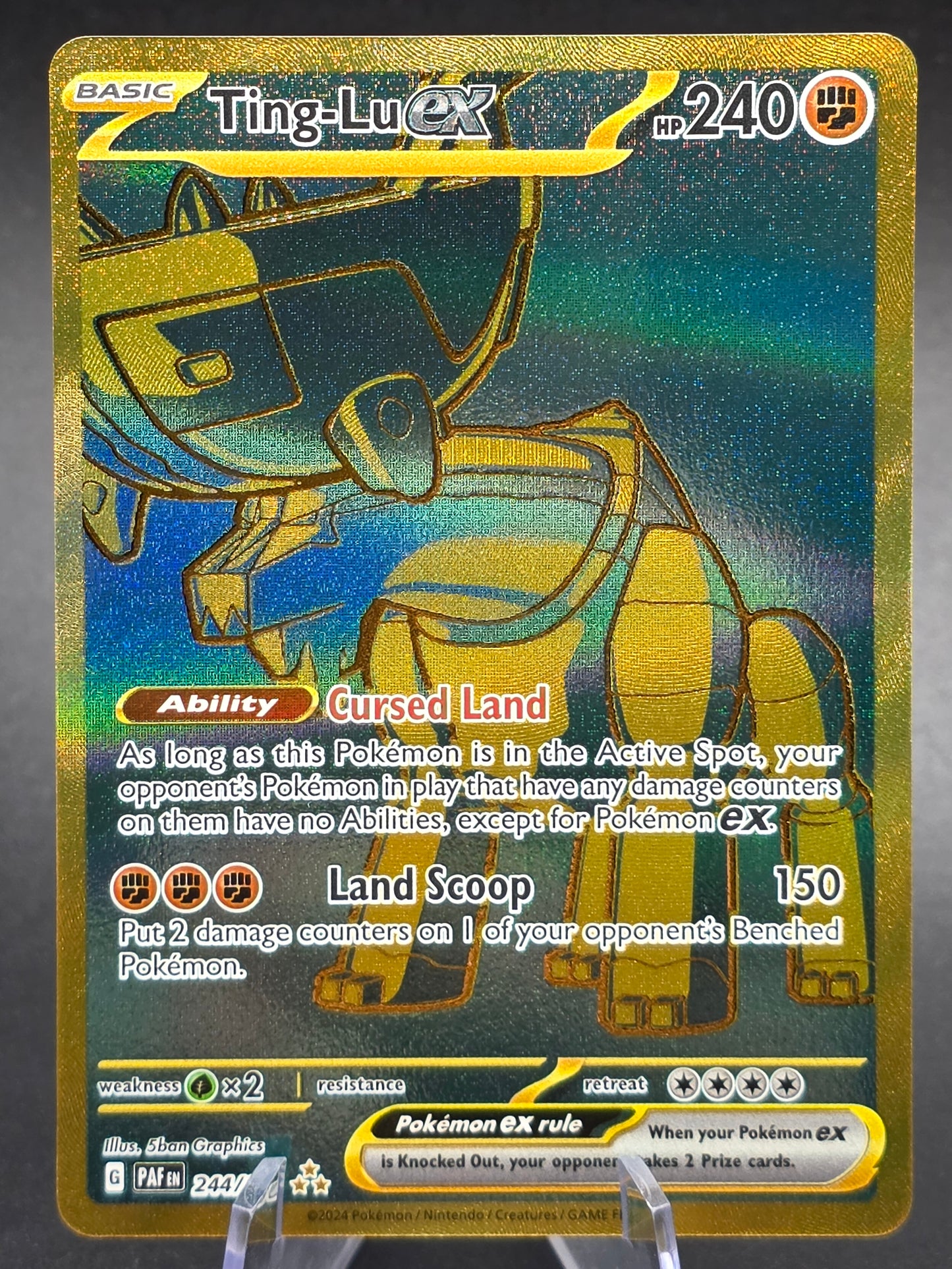 Ting-Lu ex 244/091 Hyper Rare Gold Paldean Fates Pokemon Card NM