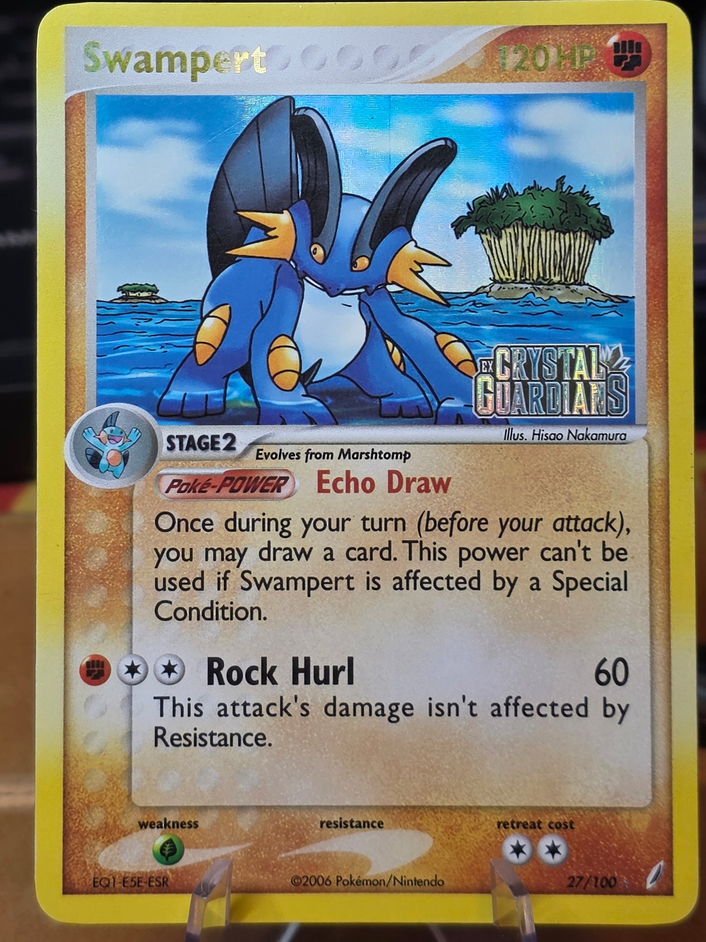 Swampert 27/100 Crystal Guardians STAMPED Reverse Holo