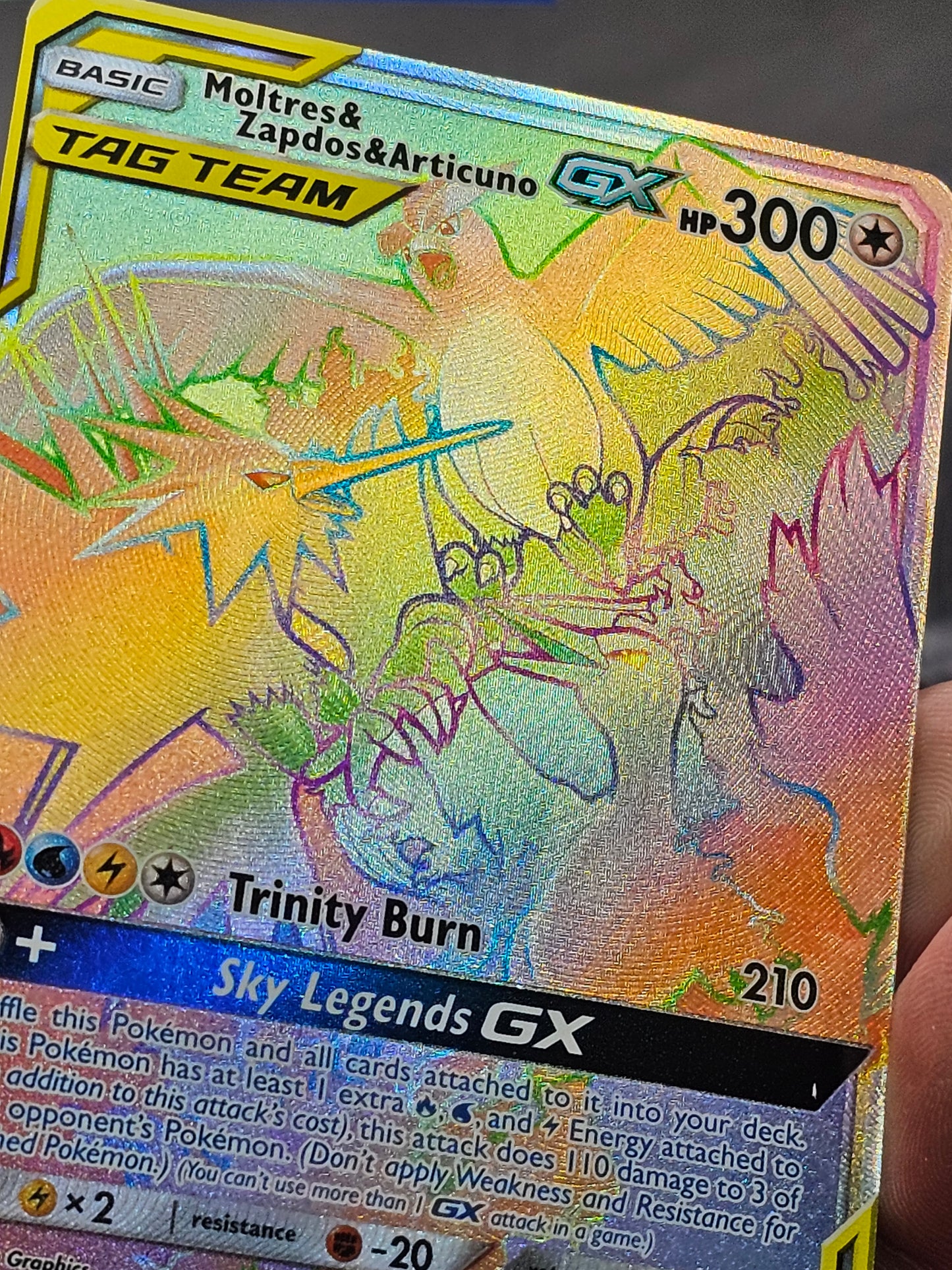 Moltres & Zapdos & Articuno Tag Team GX Hidden Fates 69/68 Holo Pokemon TCG NM