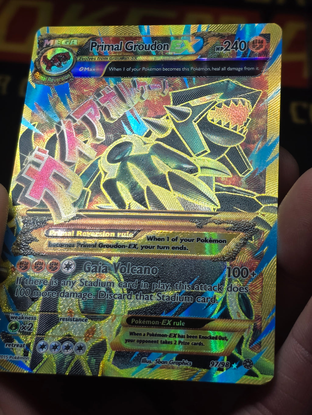 Primal Groudon EX (Shiny Full Art) Holo Ultra Rare XY - Ancient Origins 97/98