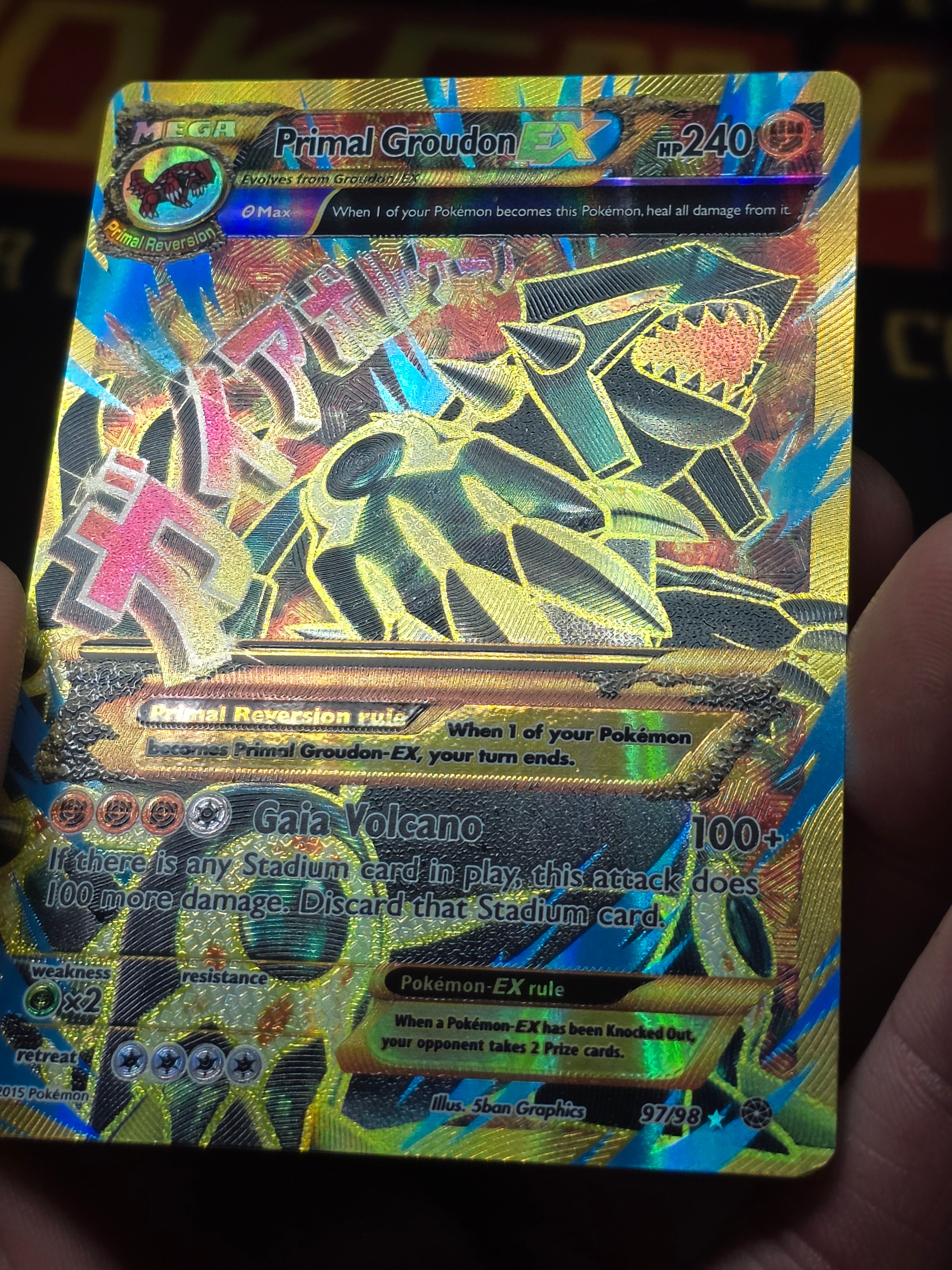 Primal Groudon EX (Shiny Full Art) Holo Ultra Rare XY - Ancient Origins 97/98
