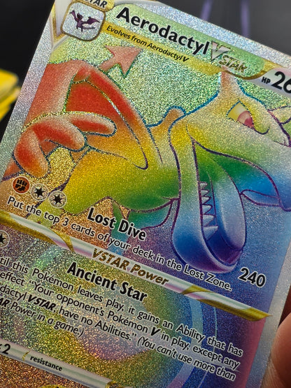 Aerodactyl VSTAR 199/196 Rare Rainbow Lost Origin Pokemon Near Mint