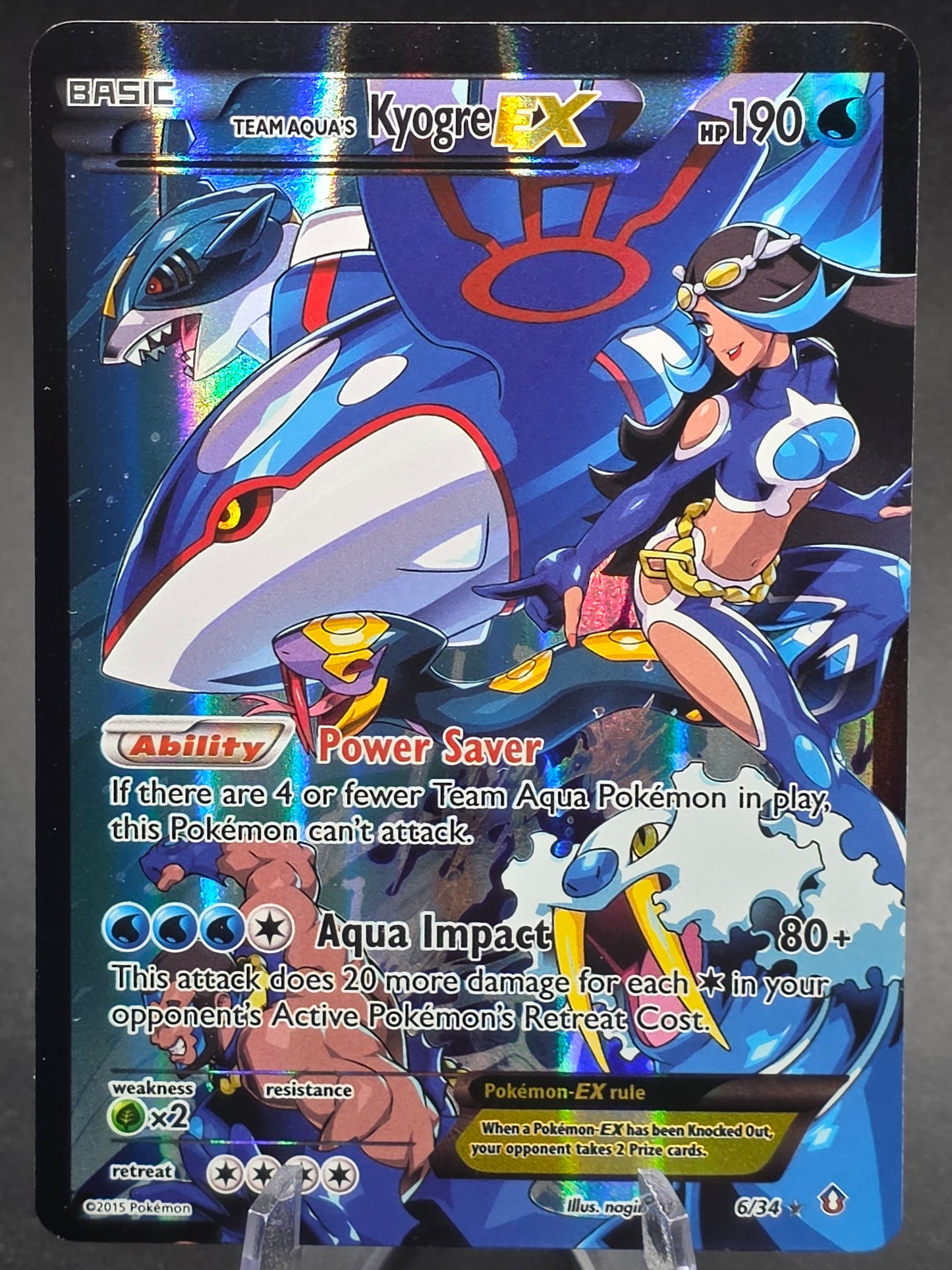Team Aqua's Kyogre EX 6/34 Double Crisis Holo