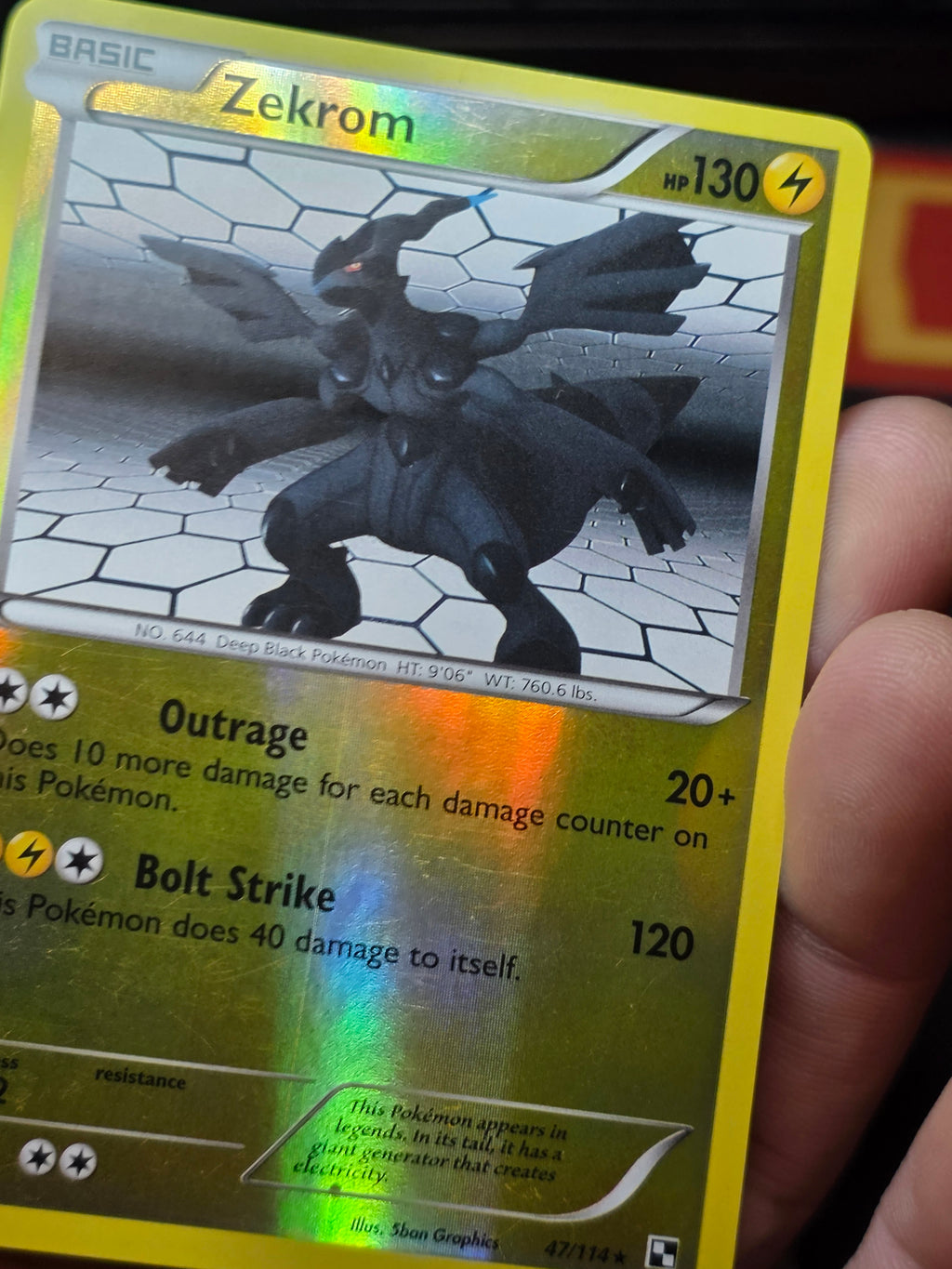 Zekrom 47/114 Rare Black & White Pokemon Reverse Holo