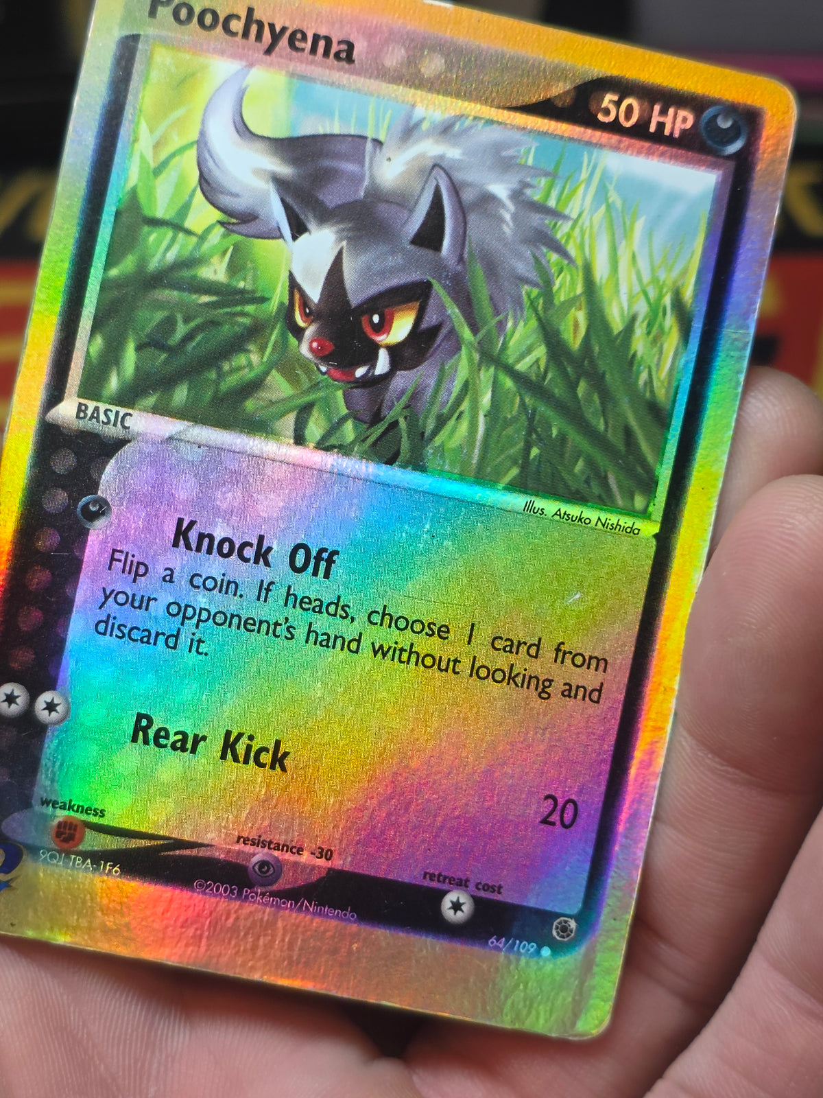Poochyena NM 64/109 EX Ruby & Sapphire Reverse Holo Common