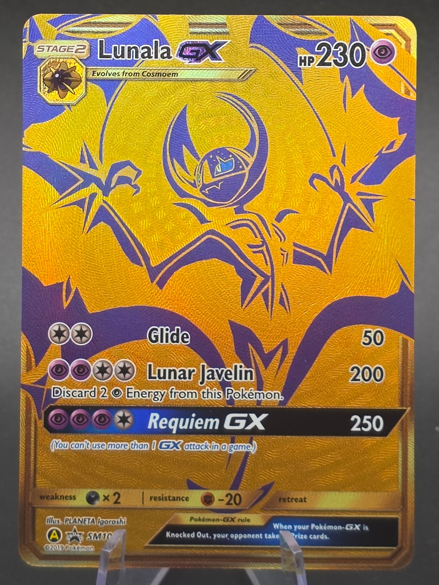 Lunala GX SM103a NM Black Star Promo Hidden Fates Gold Full Art Pokemon