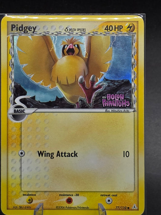 Pidgey Ex Holon Phantoms 77/110 Reverse Holo Common - NM