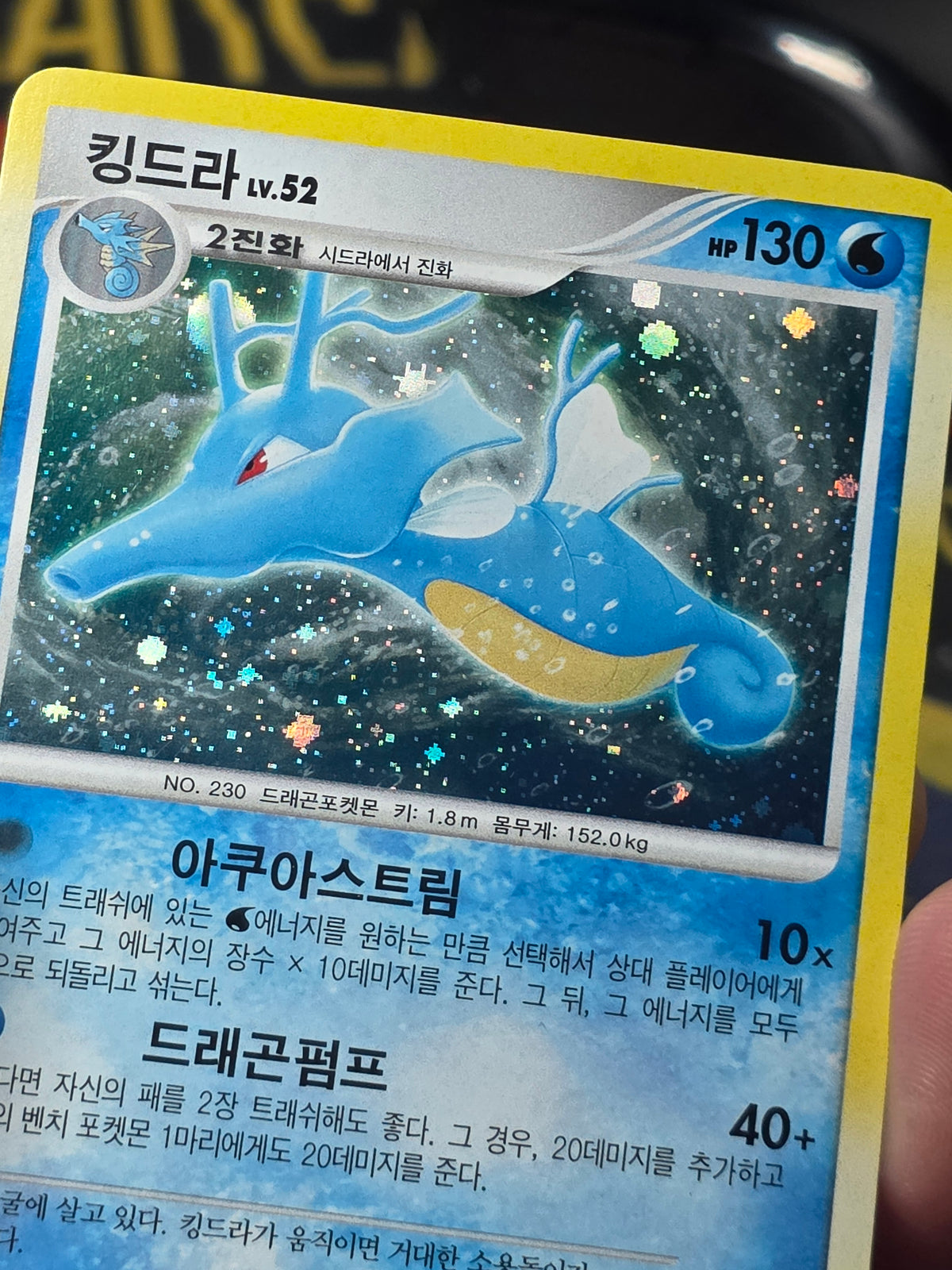 KINGDRA HOLO KOREAN BLACK & WHITE POKEMON 15/60