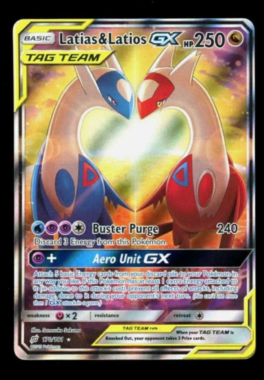 Latias & Latios GX - 170/181 - Pokemon Team Up Sun & Moon Alternate Art Card NM