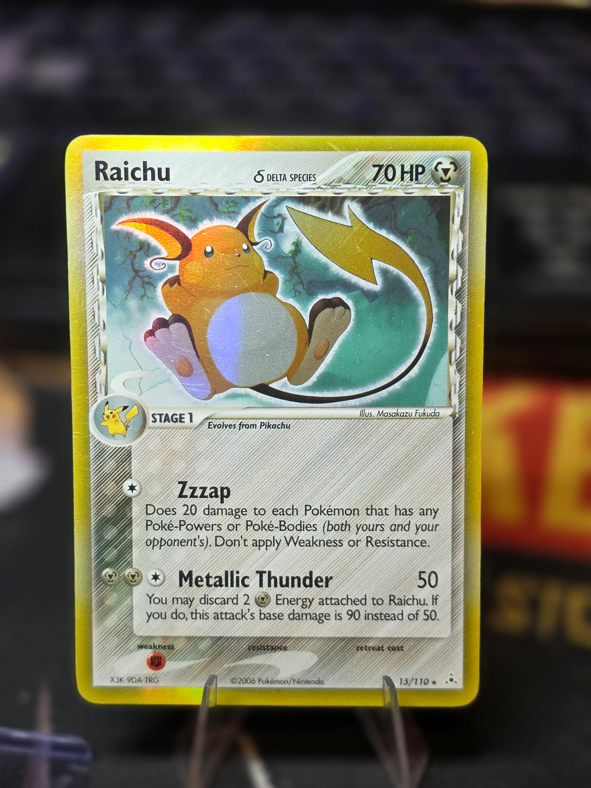 Pokémon Raichu EX Delta Species 15/110 Holon Phantoms Reverse Holo Rare Lp
