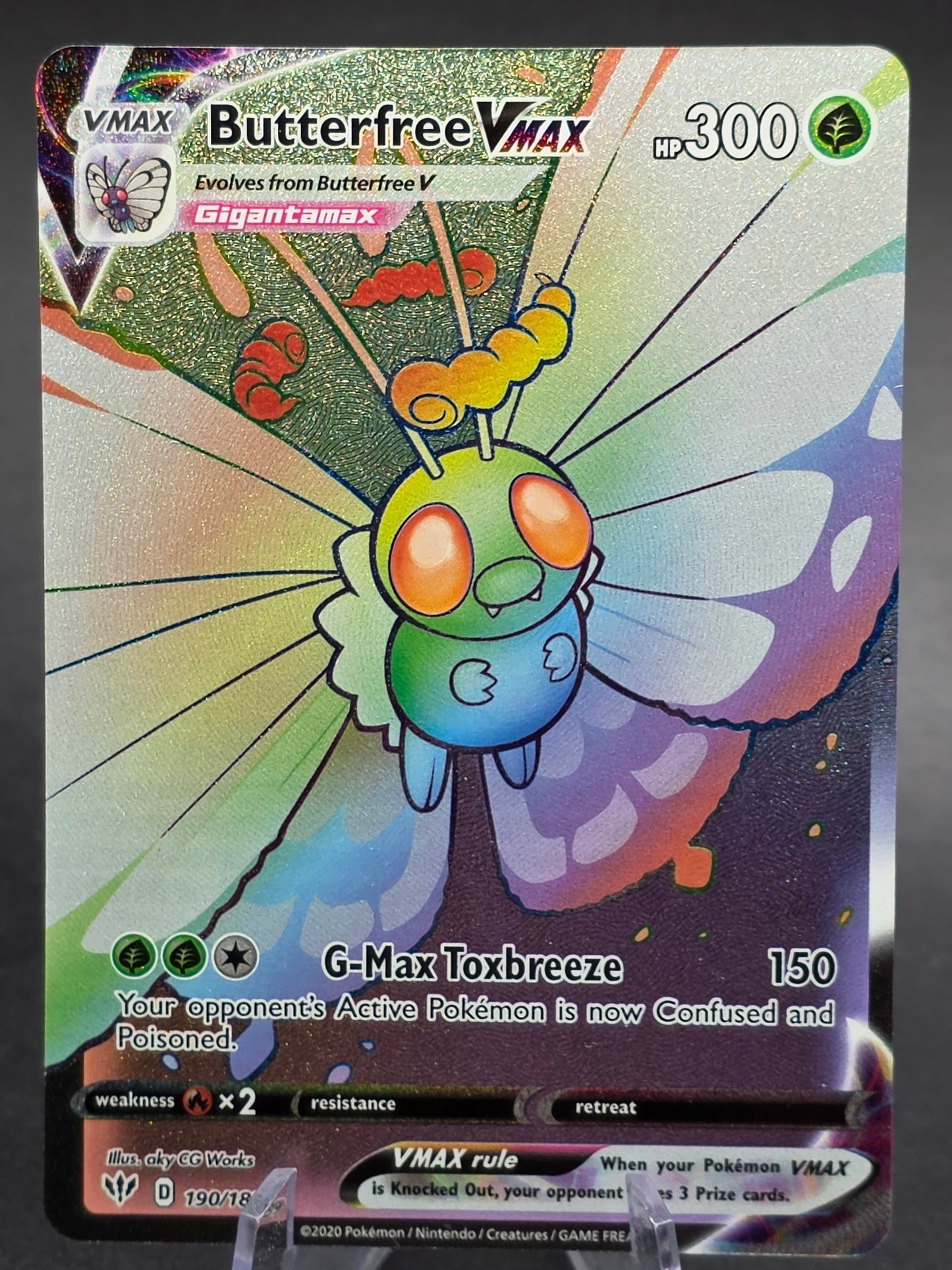 Butterfree VMAX 190/189 Full Art Rainbow Secret Rare Pokemon Darkness Ablaze