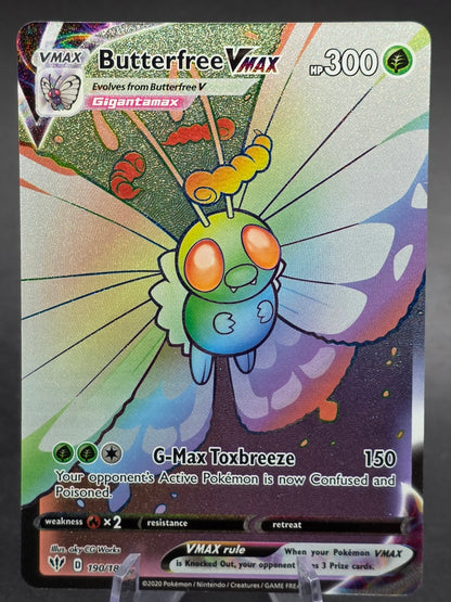 Butterfree VMAX 190/189 Full Art Rainbow Secret Rare Pokemon Darkness Ablaze
