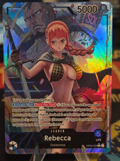 Rebecca OP04-039 Leader ALT ART English One Piece Card Kingdoms Of Intrigue