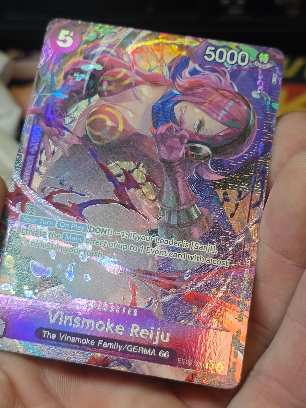 One Piece CCG Vinsmoke Reiju EB03-031 SR Alt Art Foil English NM