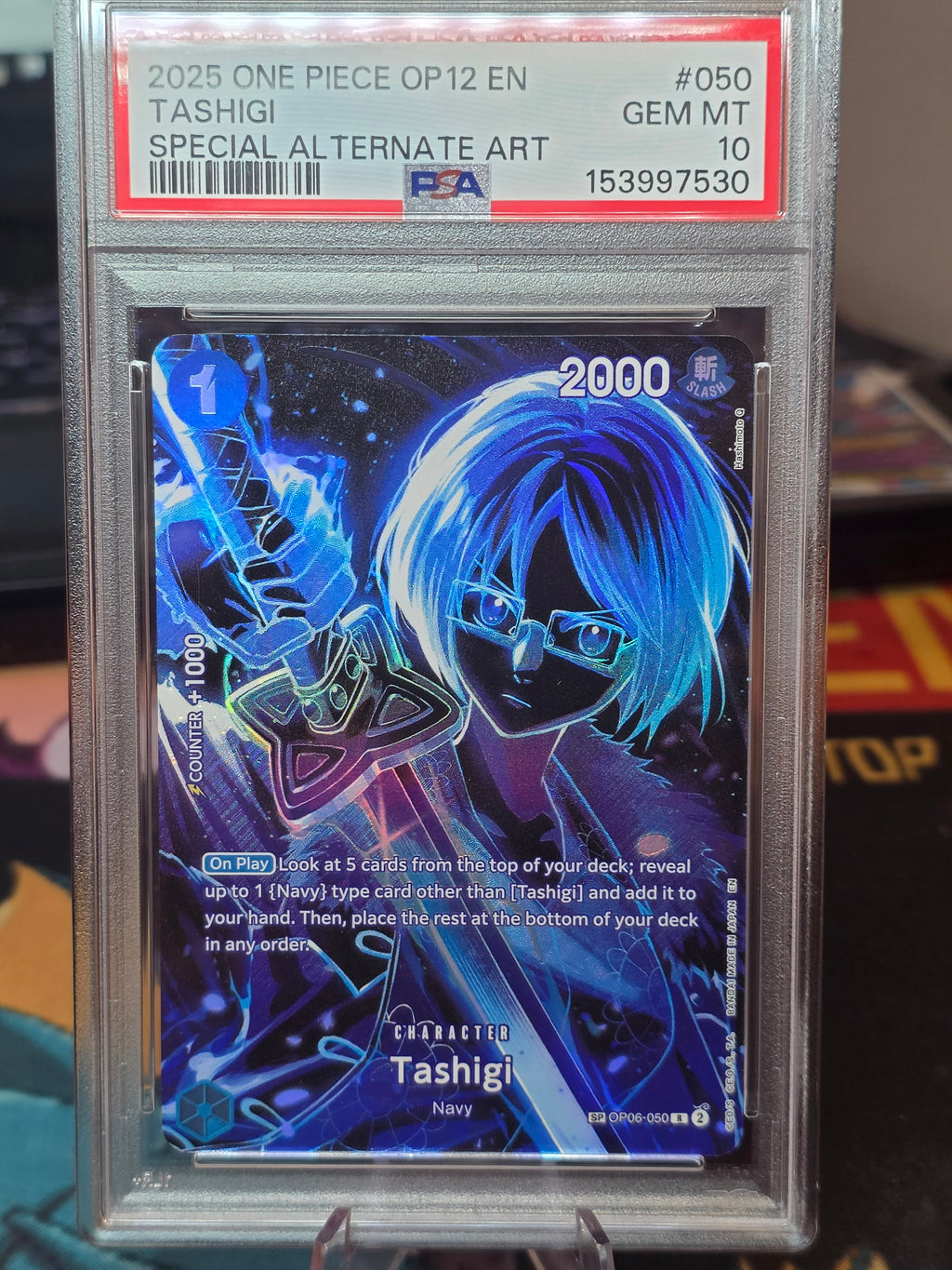 One Piece OP12-050 Tashigi Special Alternate Art #050 PSA 10 GEM MINT