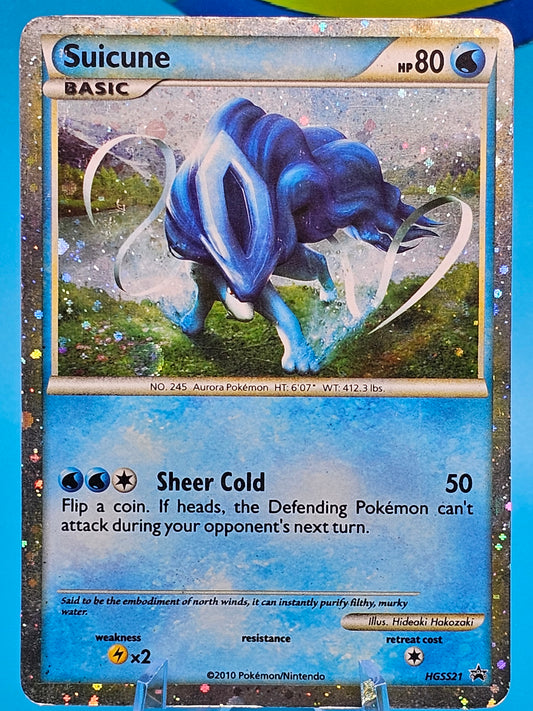 Suicune - HGSS21 - Black Star Promo - Pokemon TCG Card LP/MP Holo Rare Cosmic