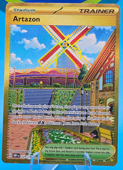 Artazon 229/197 SV03: Obsidian Flames Pokemon TCG Gold Secret Rare 229/197