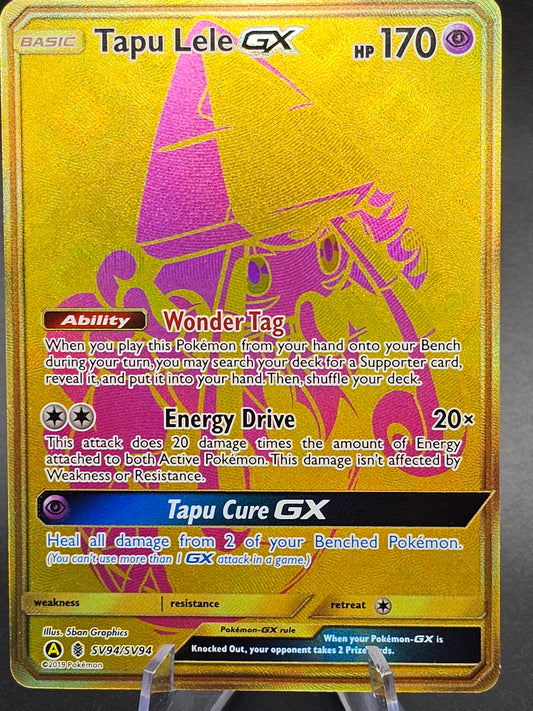 Tapu Lele GX SV94/SV94 Hidden Fates Gold Full Art Holo Pokemon NM #SV94