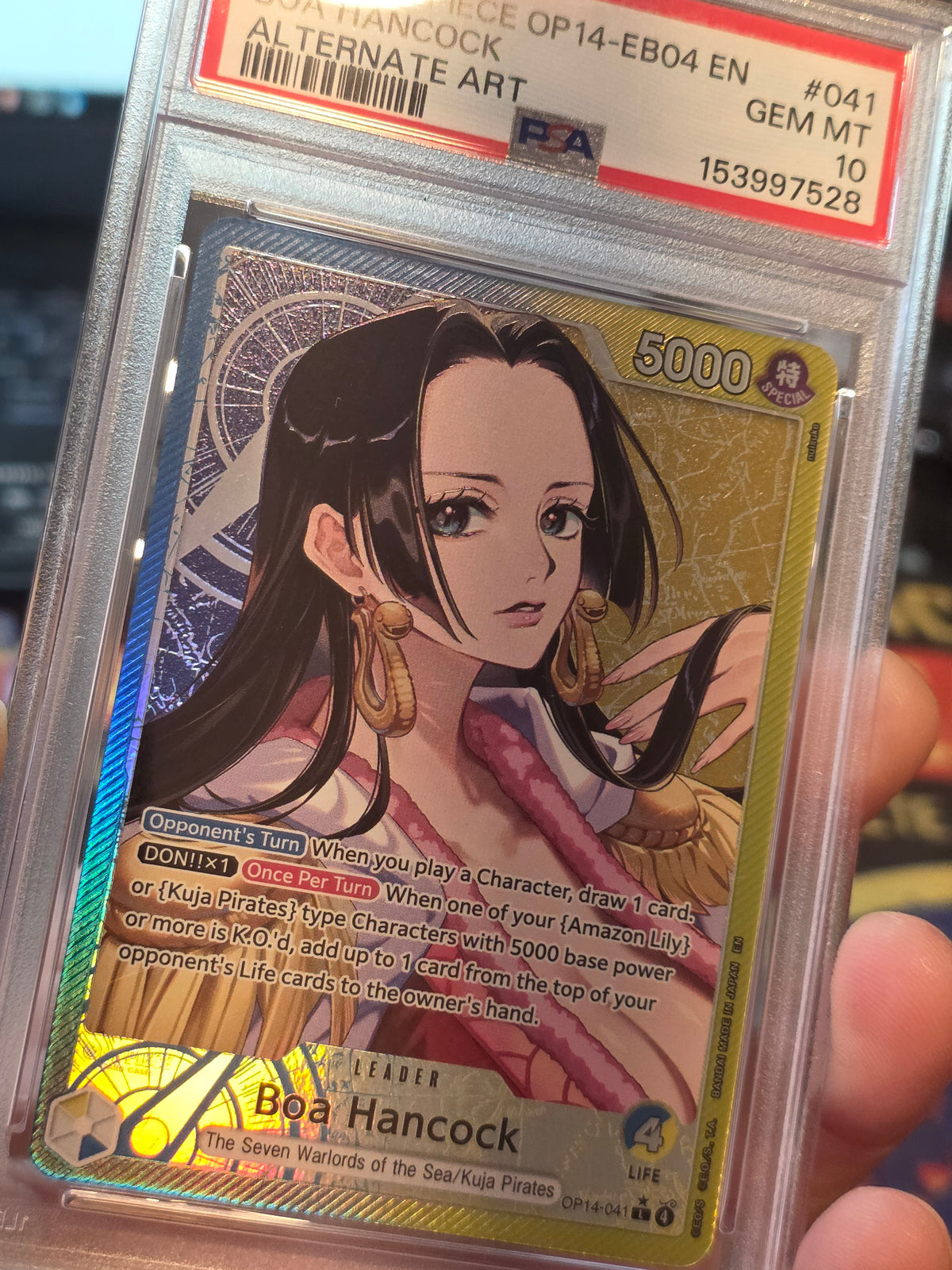 BOA HANCOCK ALT ART ONE PIECE OP14 EB04 THE AZURE SEA'S SEVEN 2026 #041 PSA 10