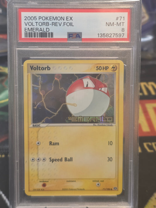 Voltorb EX Emerald Reverse Holo #71 PSA 8