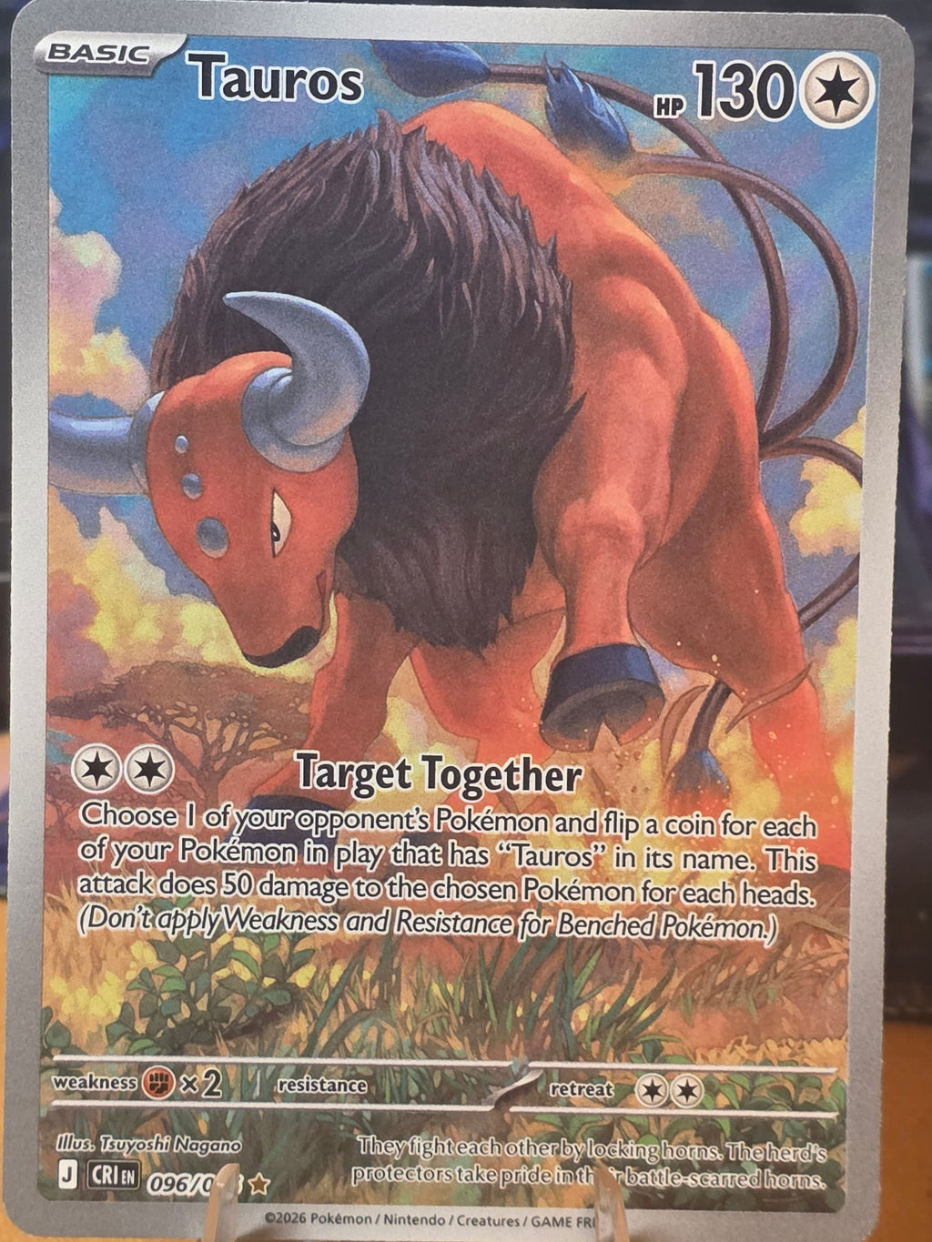 Tauros 096/086 Illustration Rare Chaos Rising Pokémon