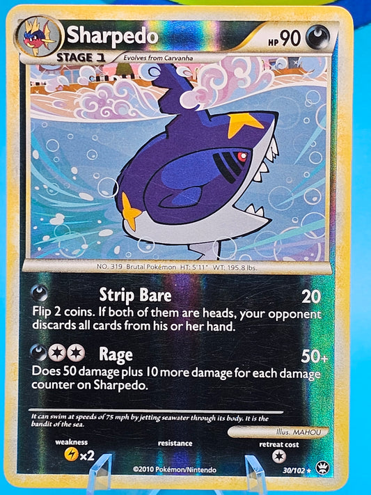 Sharpedo - 30/102 - Rare - Reverse Holo LP, English Pokemon Triumphant