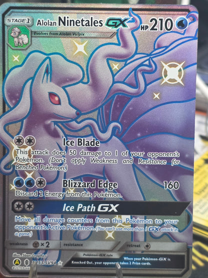 ALOLAN NINETALES GX SV53/SV94 SHINY GX Hidden Fates Pokemon PSA 10 CONTENDER