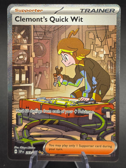 Clemonts Quick Wit 243/191 - Pokemon TCG Surging Sparks Special Illustration NM