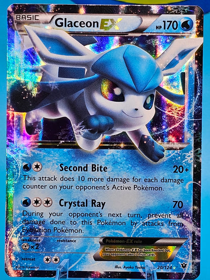 Pokémon TCG Glaceon-EX Fates Collide 20/124 Holo Holo Rare EX NM 20/124
