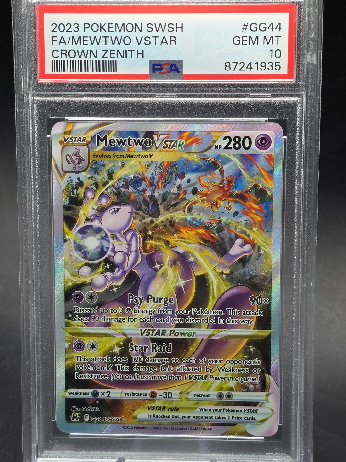 Mewtwo VSTAR GG44/GG70 Crown Zenith: Galarian Gallery Holo PSA 10