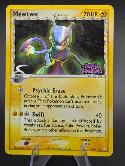 Mewtwo 24/110 Delta Species EX Holon Phantoms Holo Pokemon Stamped