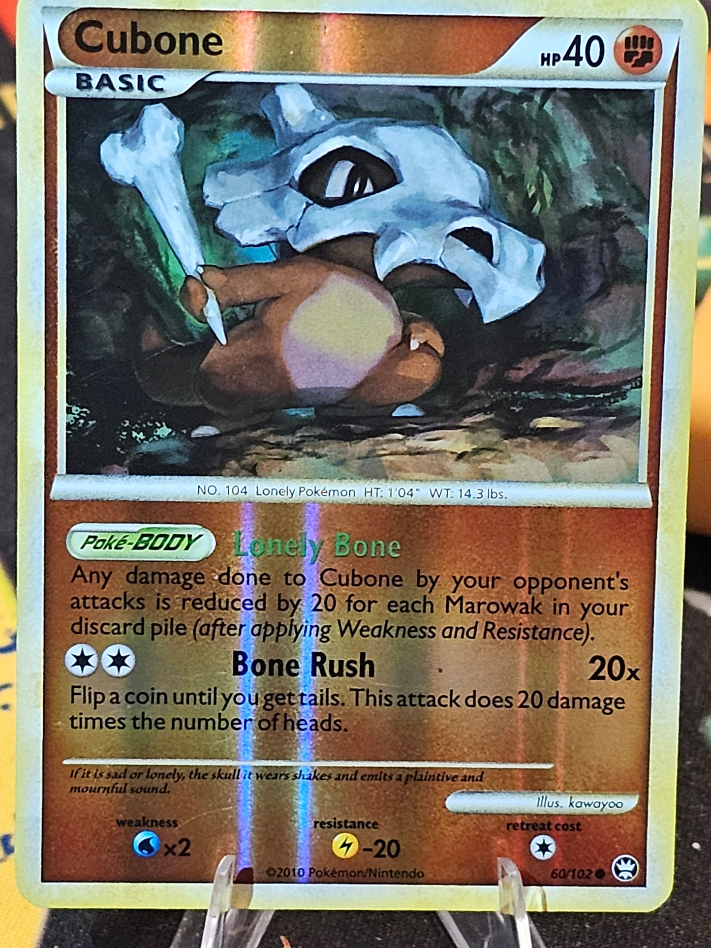 Cubone 60/102 Common HGSS Triumphant Pokemon Reverse Holo lp