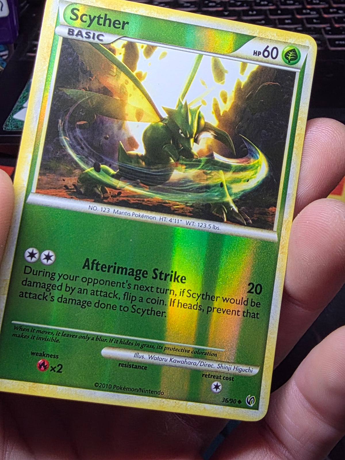 Scyther 36/90 Uncommon HGSS Undaunted Pokemon Reverse Holo