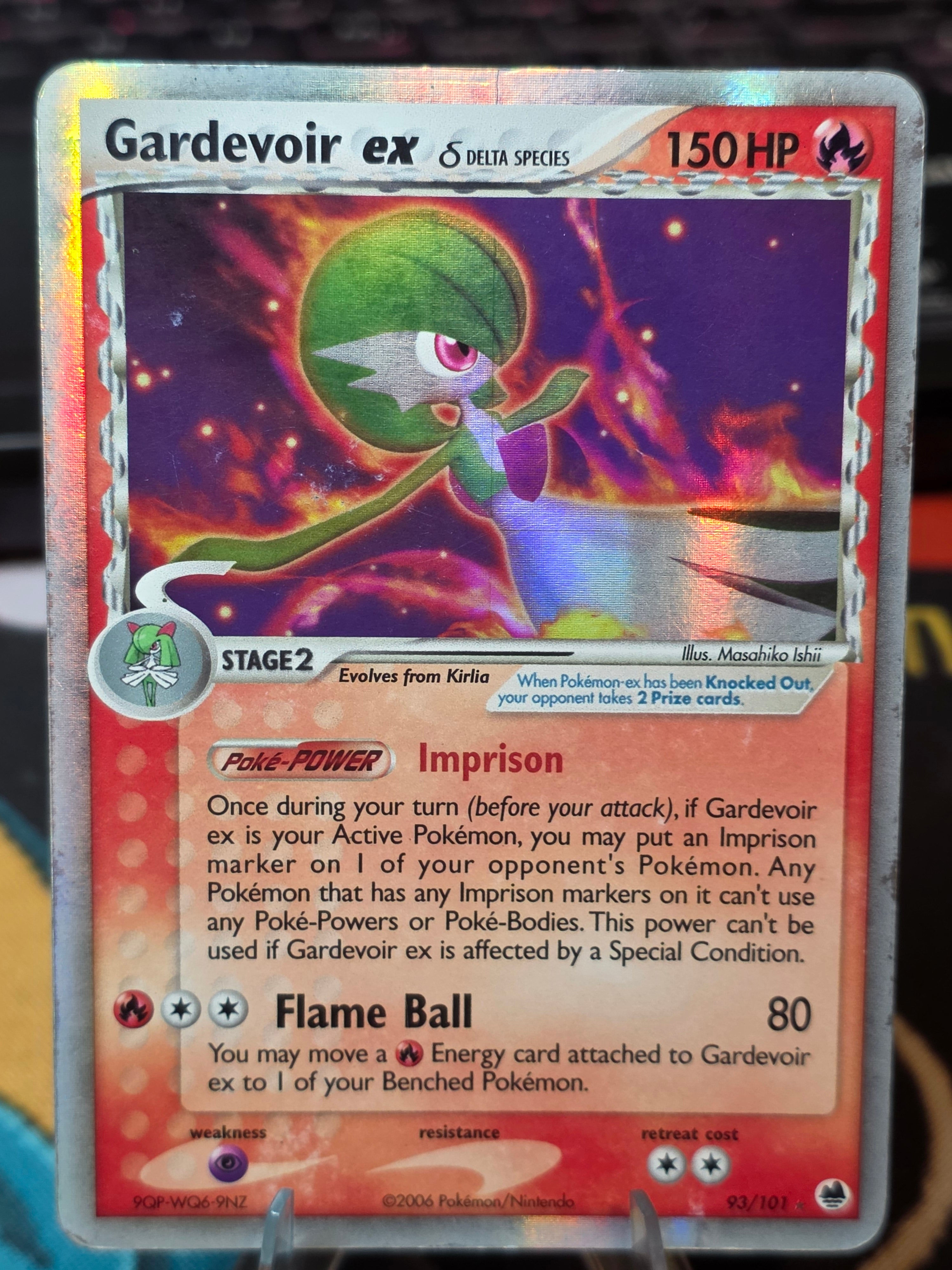 Gardevoir ex (Delta Species) 93/101 EX Dragon Frontiers Holo back HP
