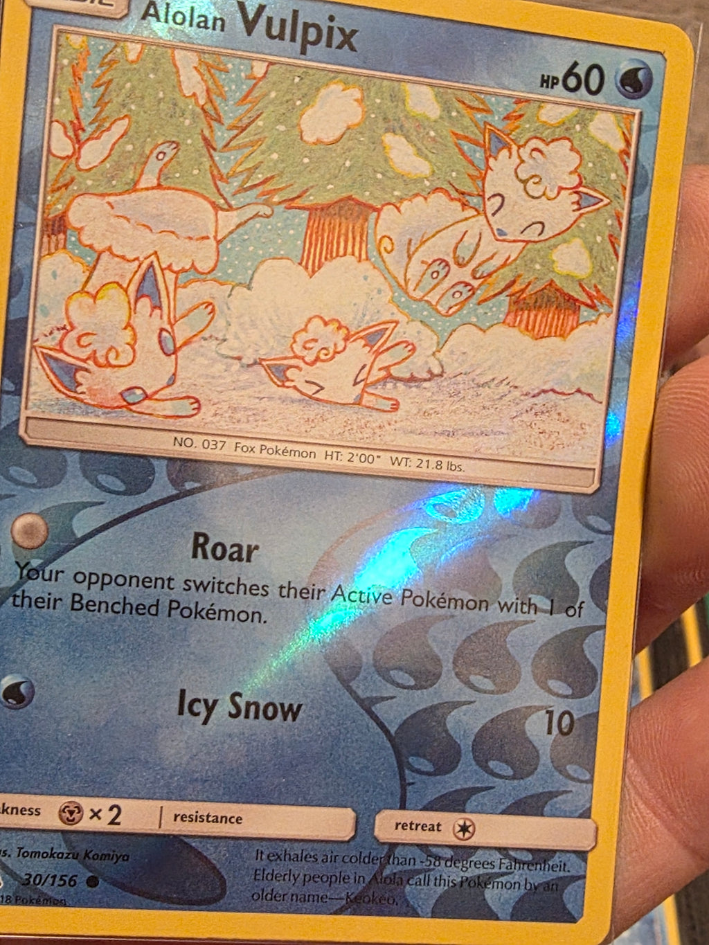 Alolan Vulpix 30/156 Common Ultra Prism Pokemon Reverse Holo Near Mint