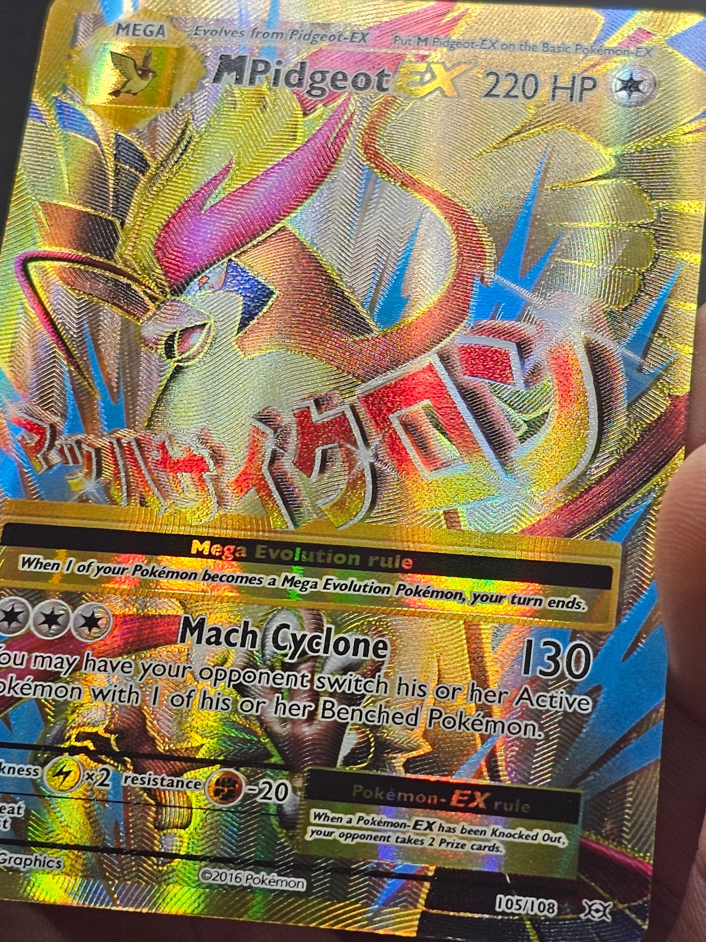 M PIDGEOT EX (MEGA) 105/108 XY EVOLUTIONS FULL ART Pokemon TCG 105/108