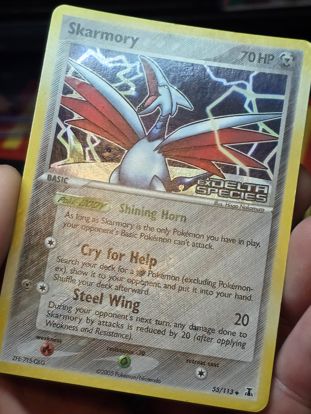 Skarmory 55/113 Reverse Stamped Delta Species
