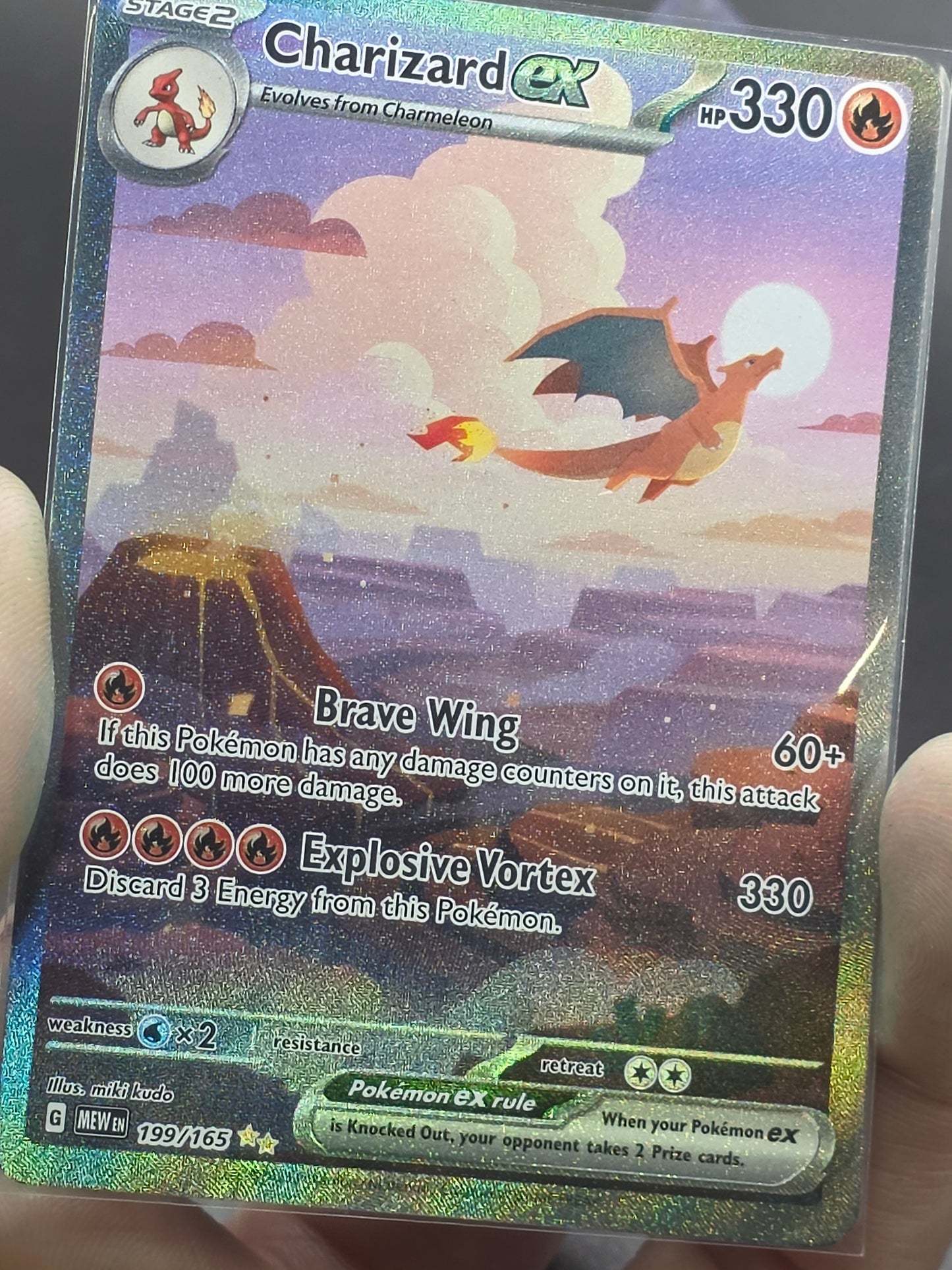 Charizard EX 199/165 Scarlet & Violet 151 Special Illustration Rare NM