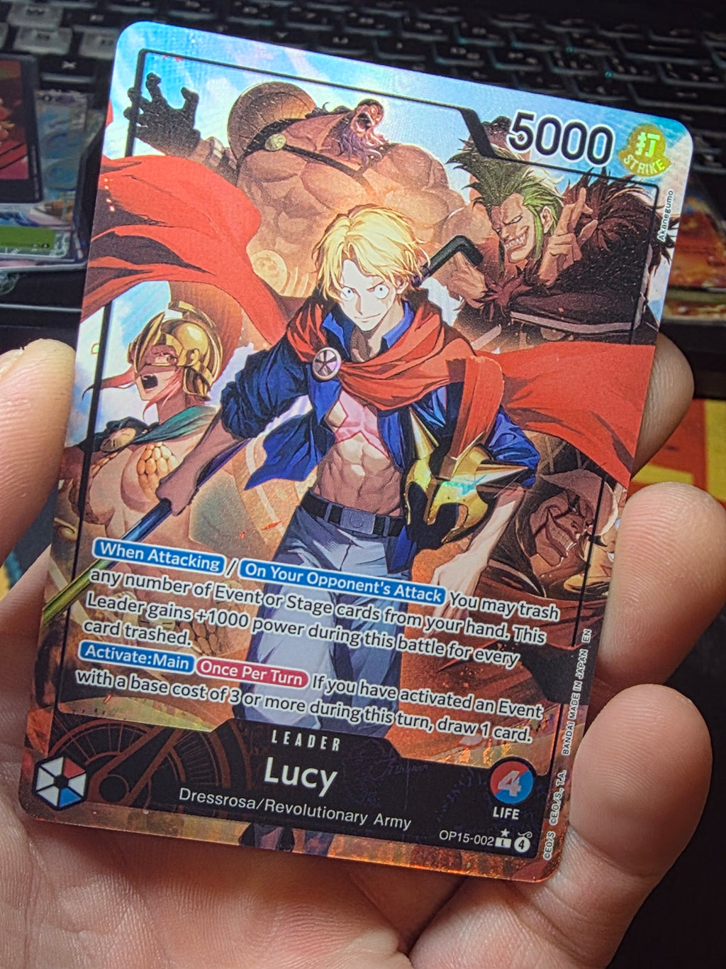 One Piece TCG OP15-002 Lucy Alt Art Leader Adventure on KAMI's Island English