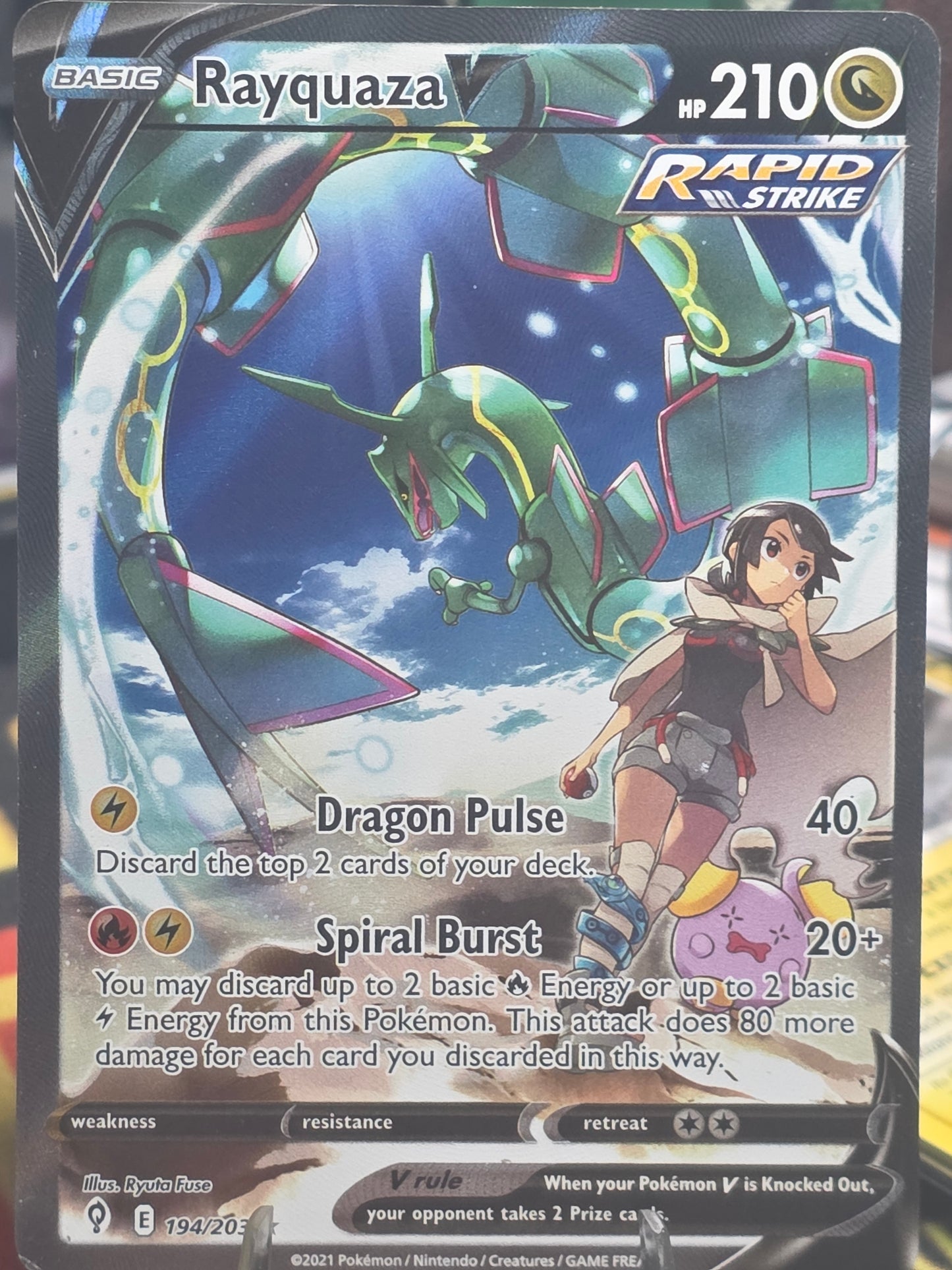 Rayquaza V (Alternate Full Art) 194/203 SWSH07: Evolving Skies Holo