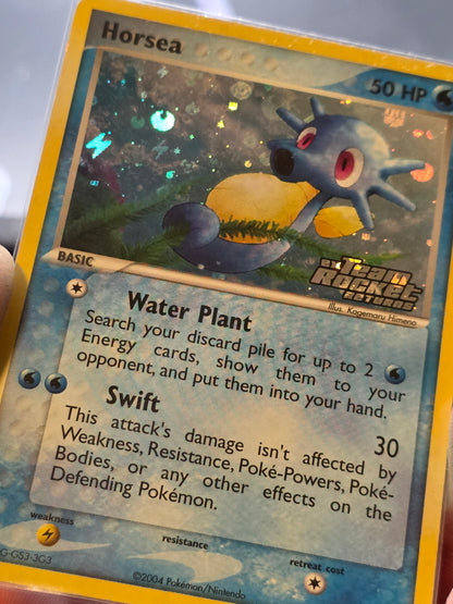 Horsea 58/109 Reverse Holo Pokemon Team Rocket Returns Stamp