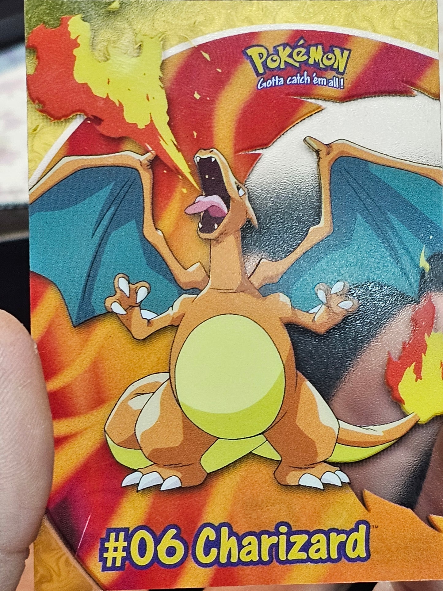 RARE Charizard Clear 1st Edition PC3 - 2000 Topps Pokémon TV Animation #06 NM #PC3