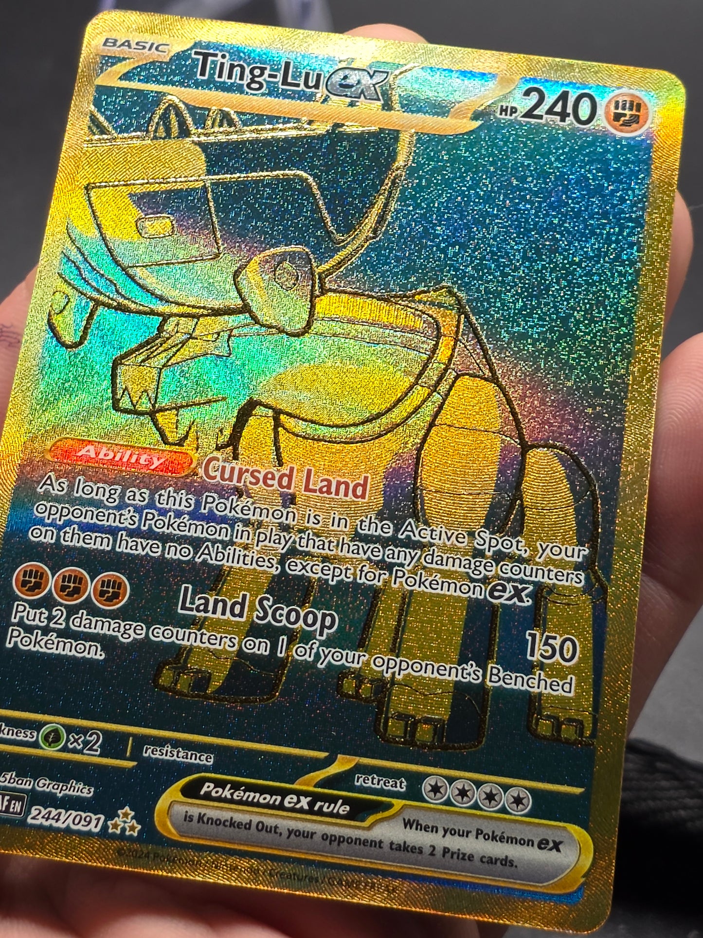 Ting-Lu ex 244/091 Hyper Rare Gold Paldean Fates Pokemon Card NM