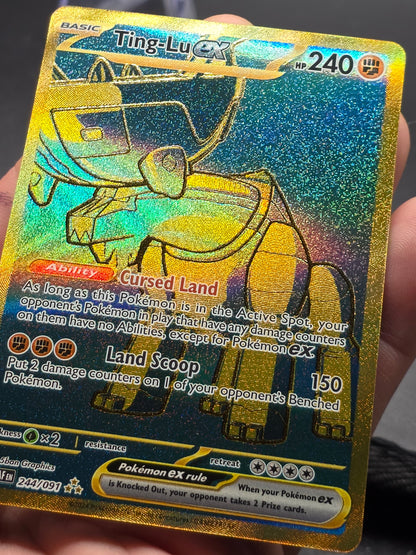 Ting-Lu ex 244/091 Hyper Rare Gold Paldean Fates Pokemon Card NM