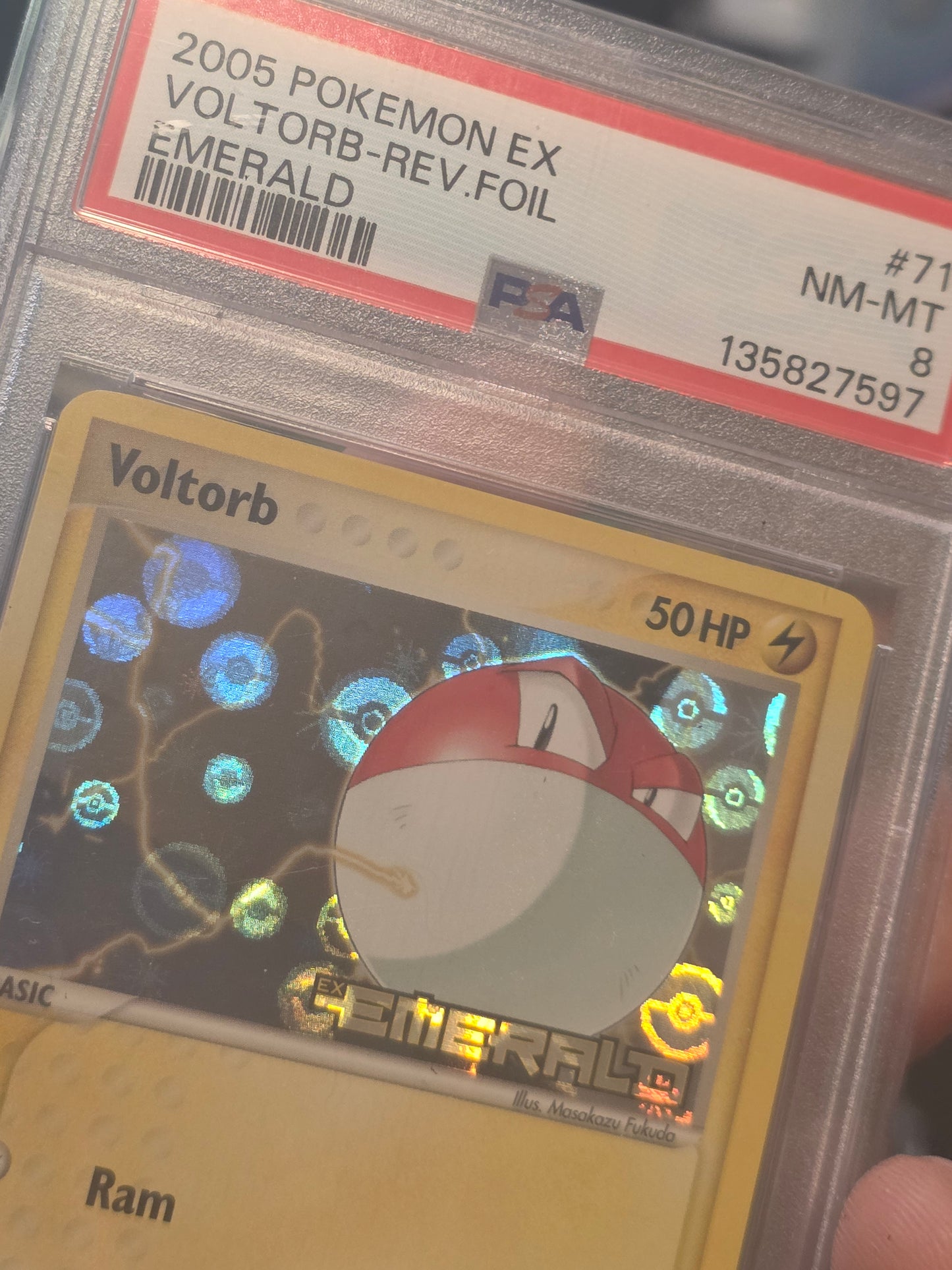 Voltorb EX Emerald Reverse Holo #71 PSA 8